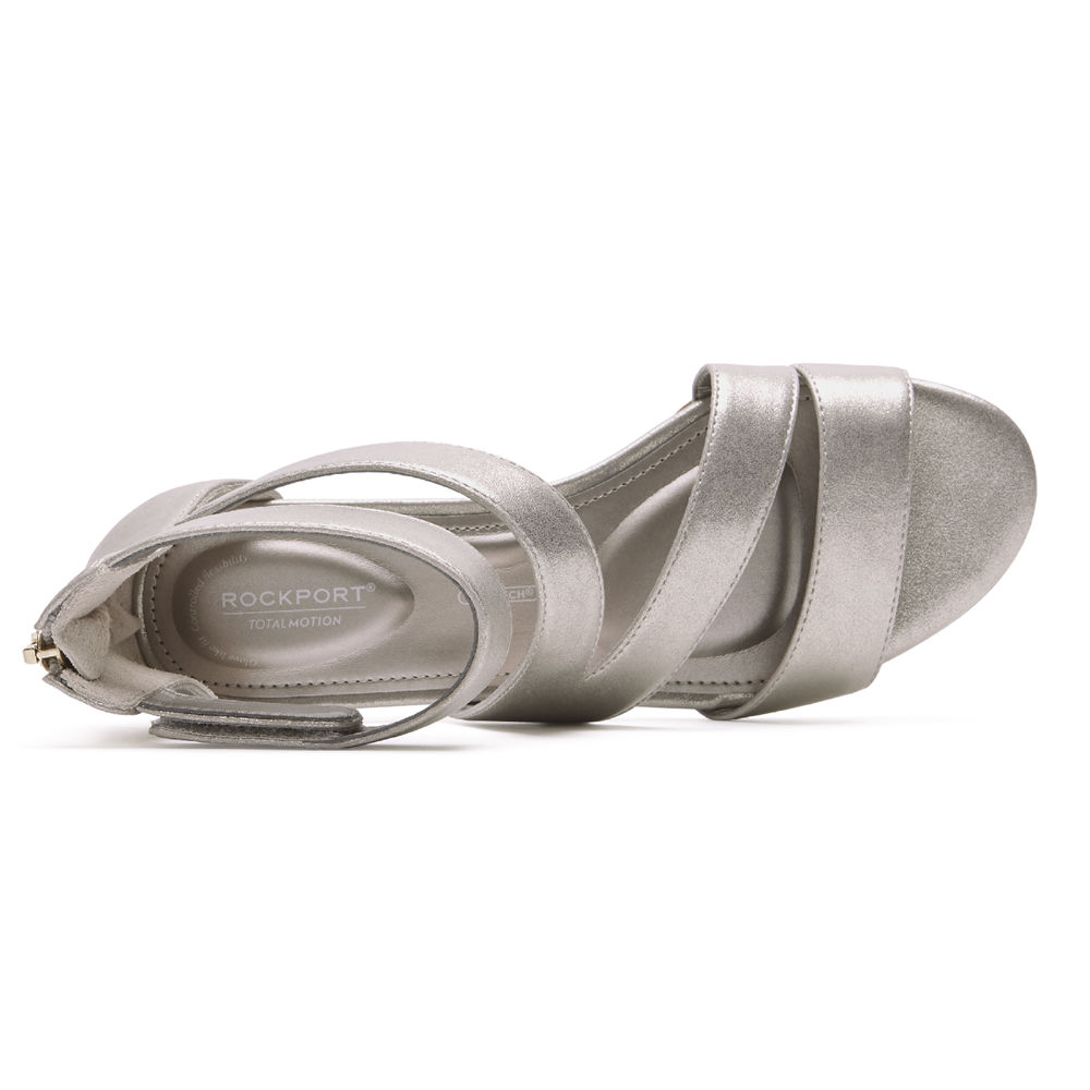 Rockport Sandaler Dame Sølv - Total Motion Zandra Strappy - MGTW67082
